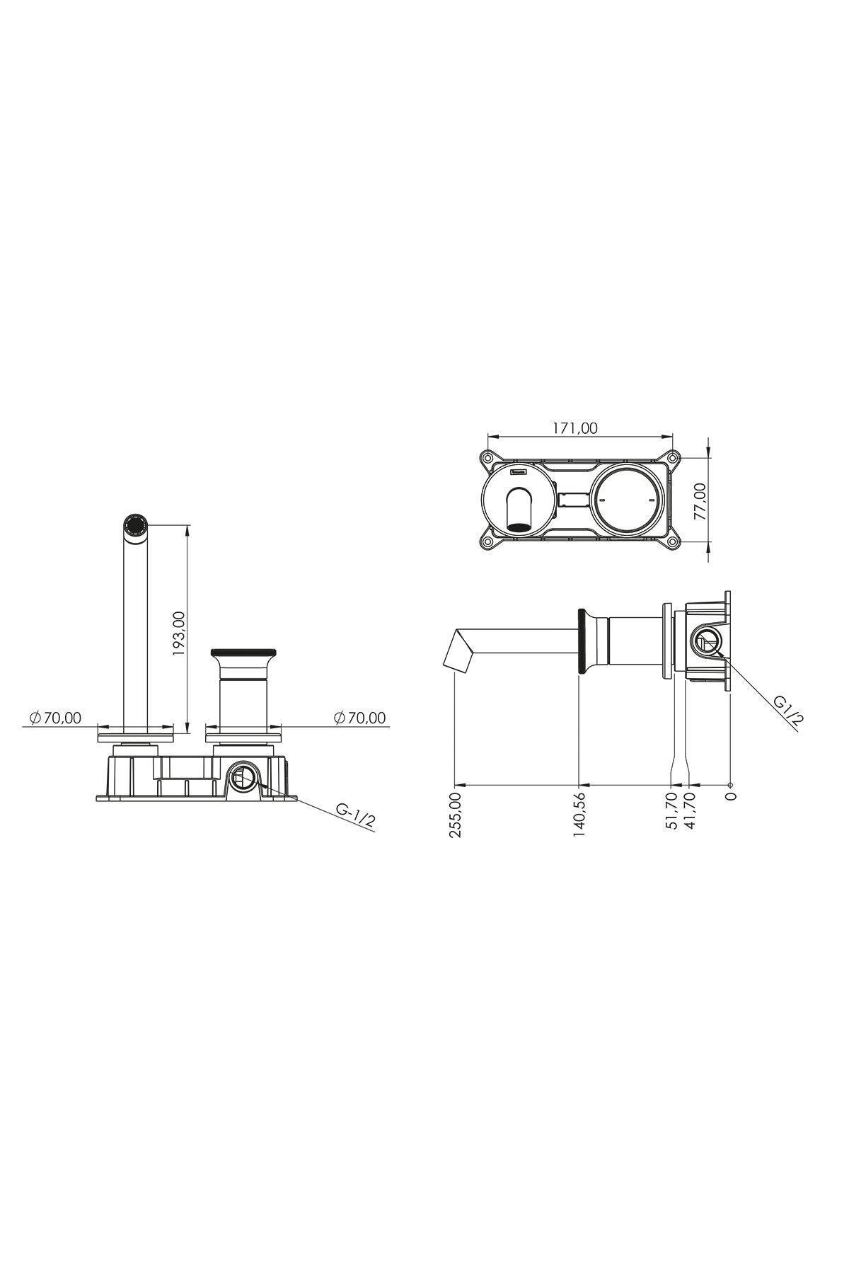 Teska Lavabo Bataryası, Arte Ankastre, Altın, E5507