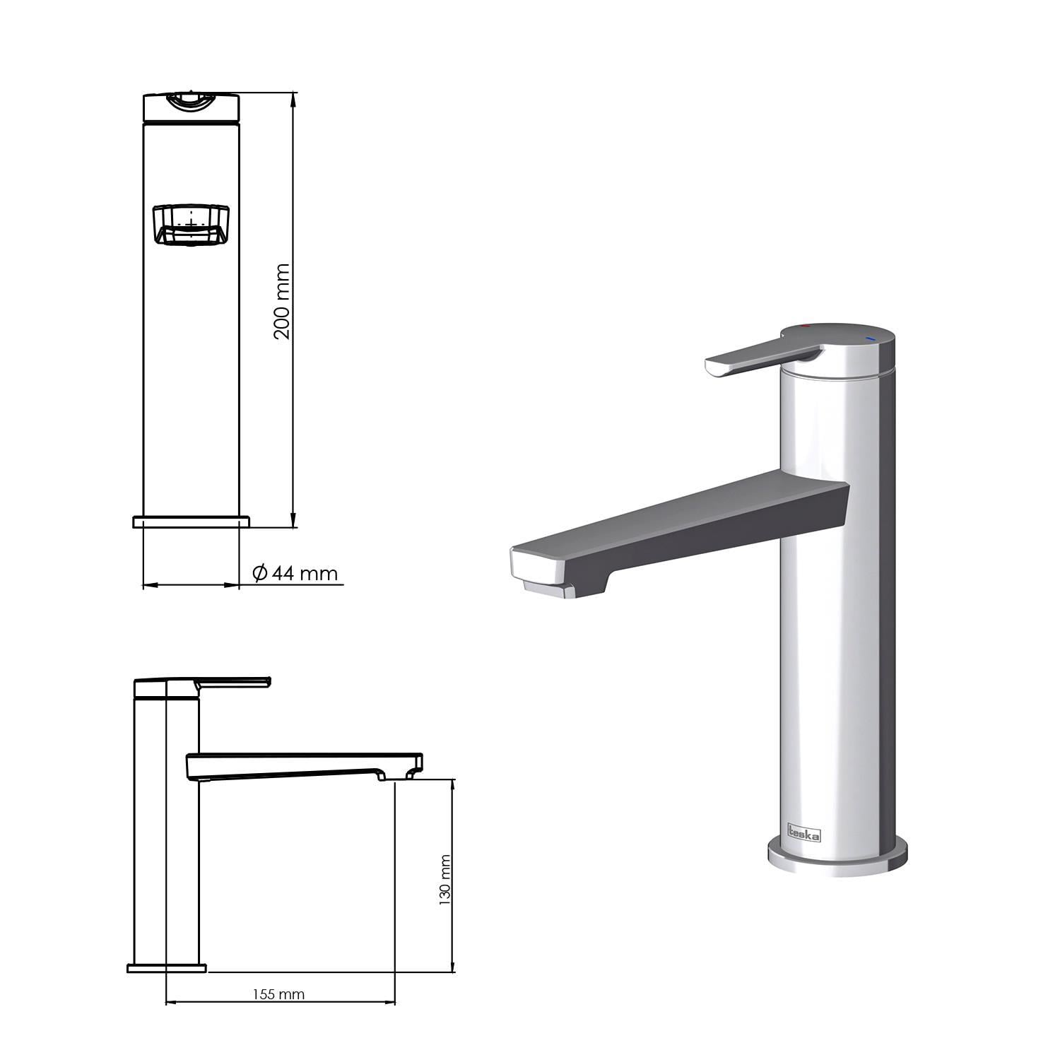 Teska Lavabo Bataryası, Liva Leo S, Siyah, E5414