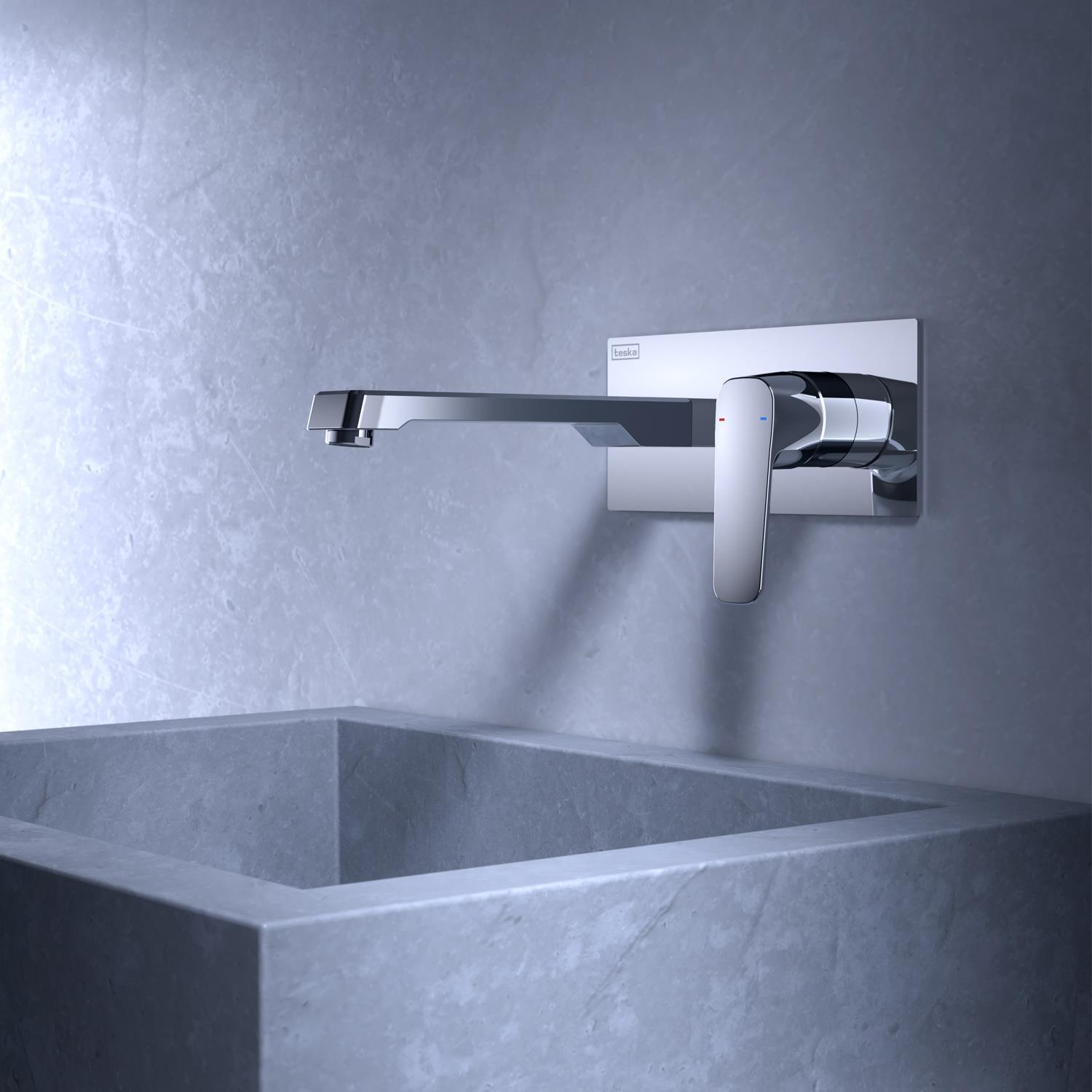 Teska Lavabo Bataryası, Quasar Pro, Ankastre, Krom, E5106