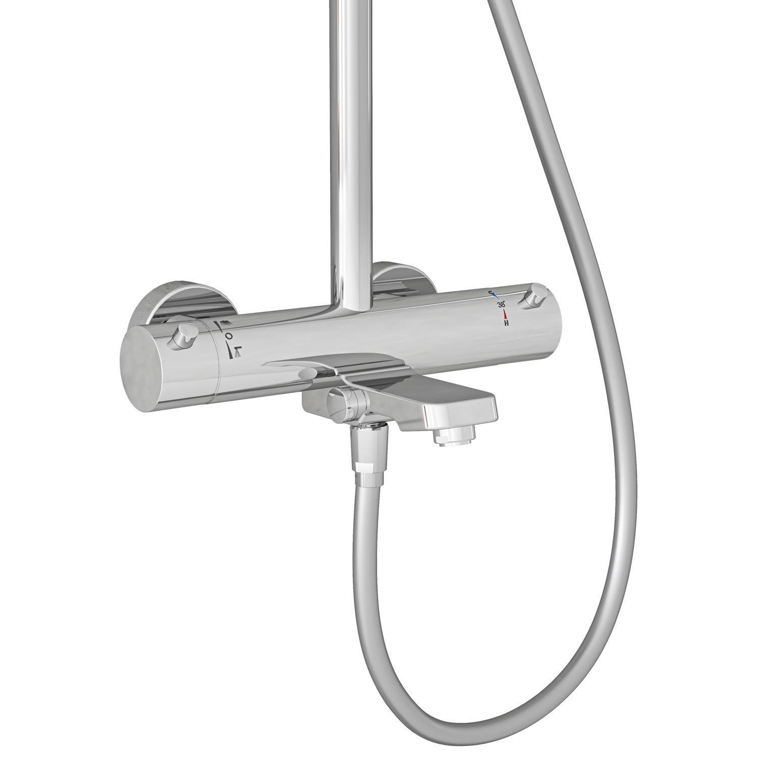 Teska Termostatik, Galaxy, Üç Yönlü, Kare, Krom, DK3101C