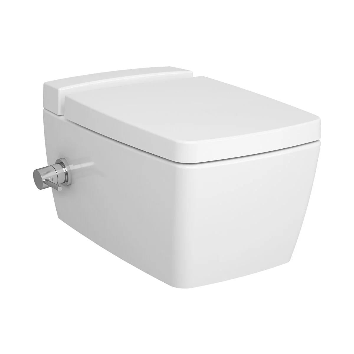 Vitra Asma Klozet, Metropole Rim-ex, Kanalsız, Vitrafresh Deterjan Hazneli ve Entegre Termostatik, Ara Musluklu, 7672B003-7212