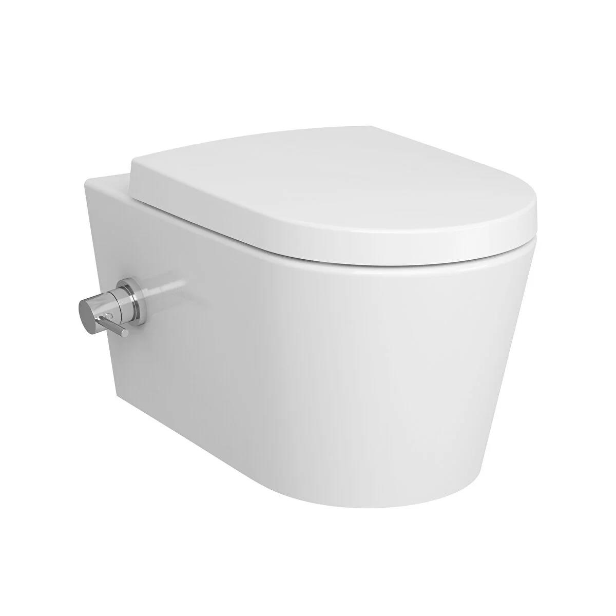 VitrA Asma Klozet Nest Rim-Ex Kanalsız, Entegre Termostatik Ara Musluklu, 5176B003-7211
