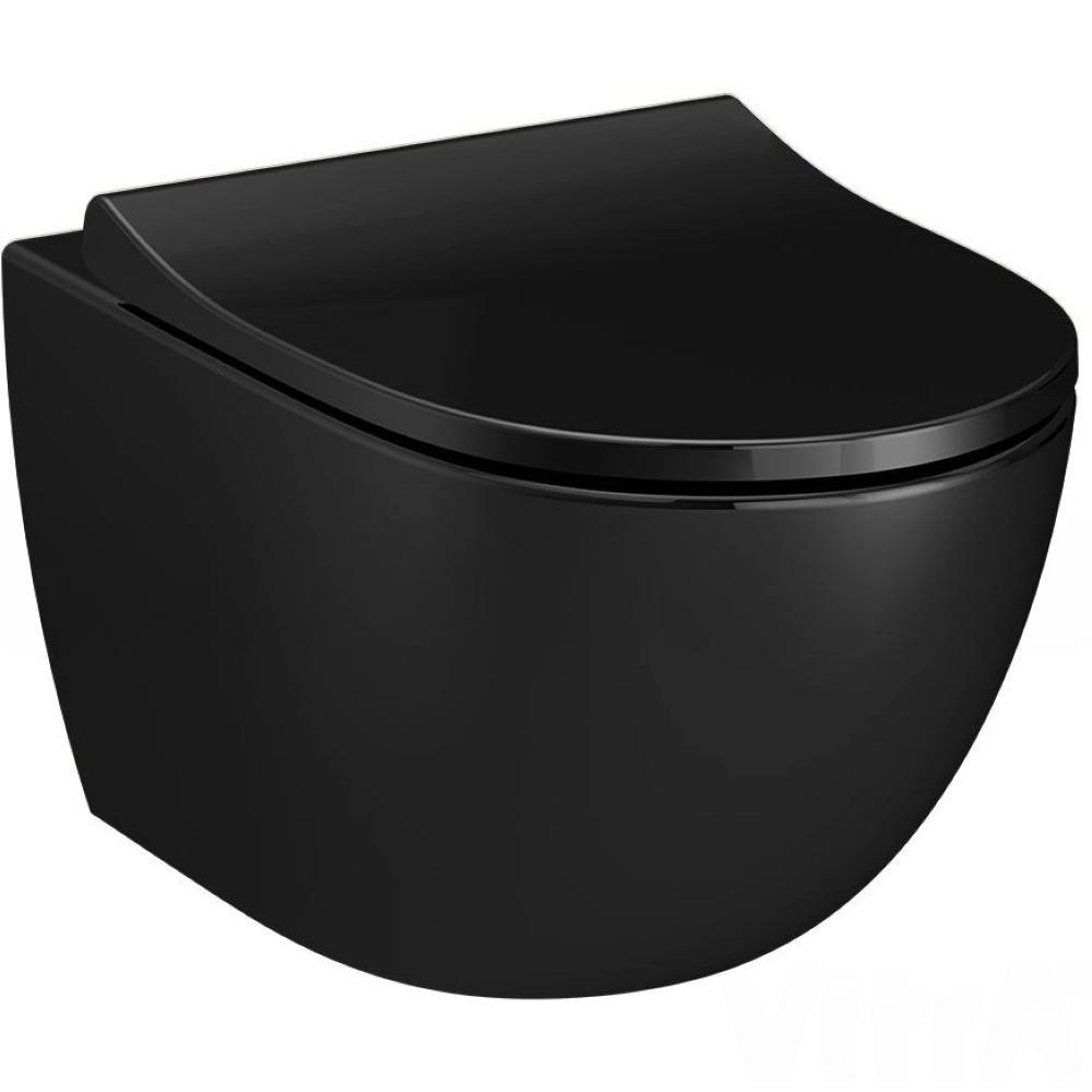 VitrA Asma Klozet Sento Rim-ex Kanalsız, Parlak Siyah, 7748B070-0559  (sadece istanbul teslimat için uygundur )