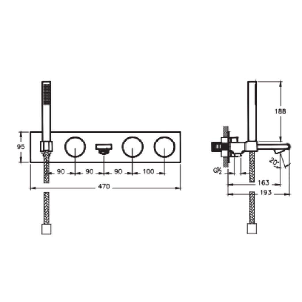 Vitra Banyo Bataryası, Memoria, Ankastre (3 Yollu Yönlendiricili) Krom, Beyaz A4285357