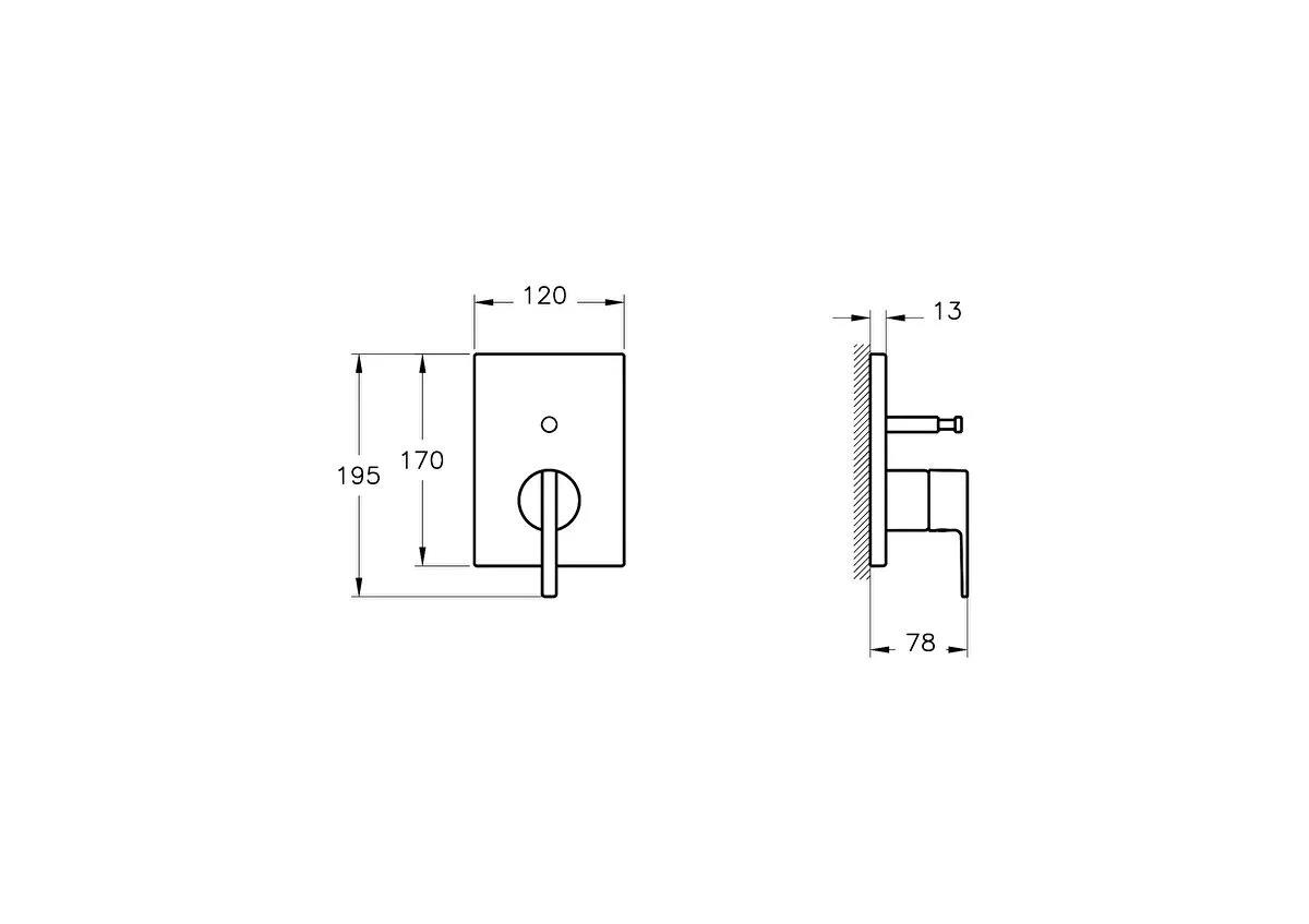 Vitra Banyo Bataryası, Suit, Ankastre, Krom, A42838