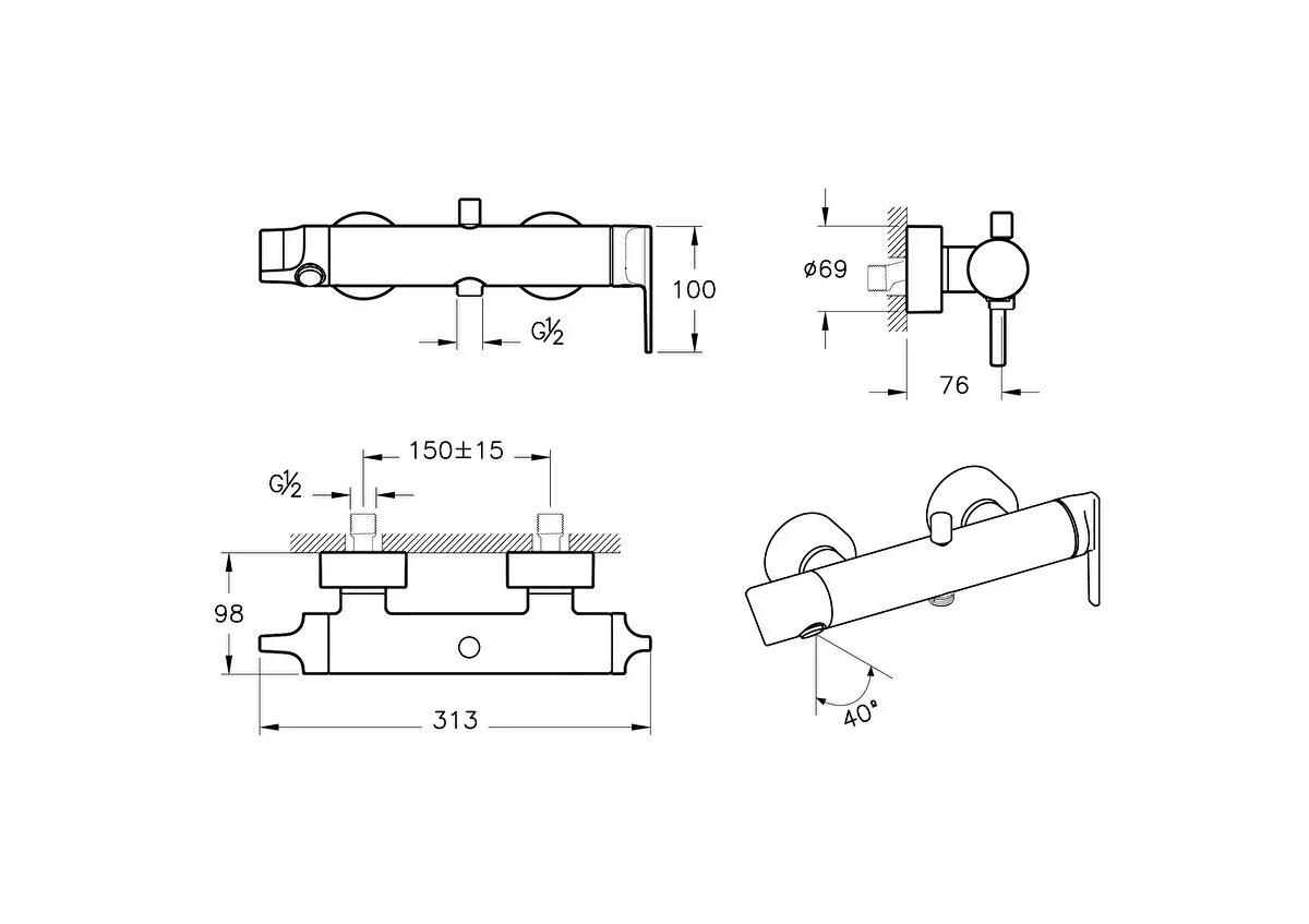 Vitra Banyo Bataryası, Suit, Parlak Siyah, A4281839
