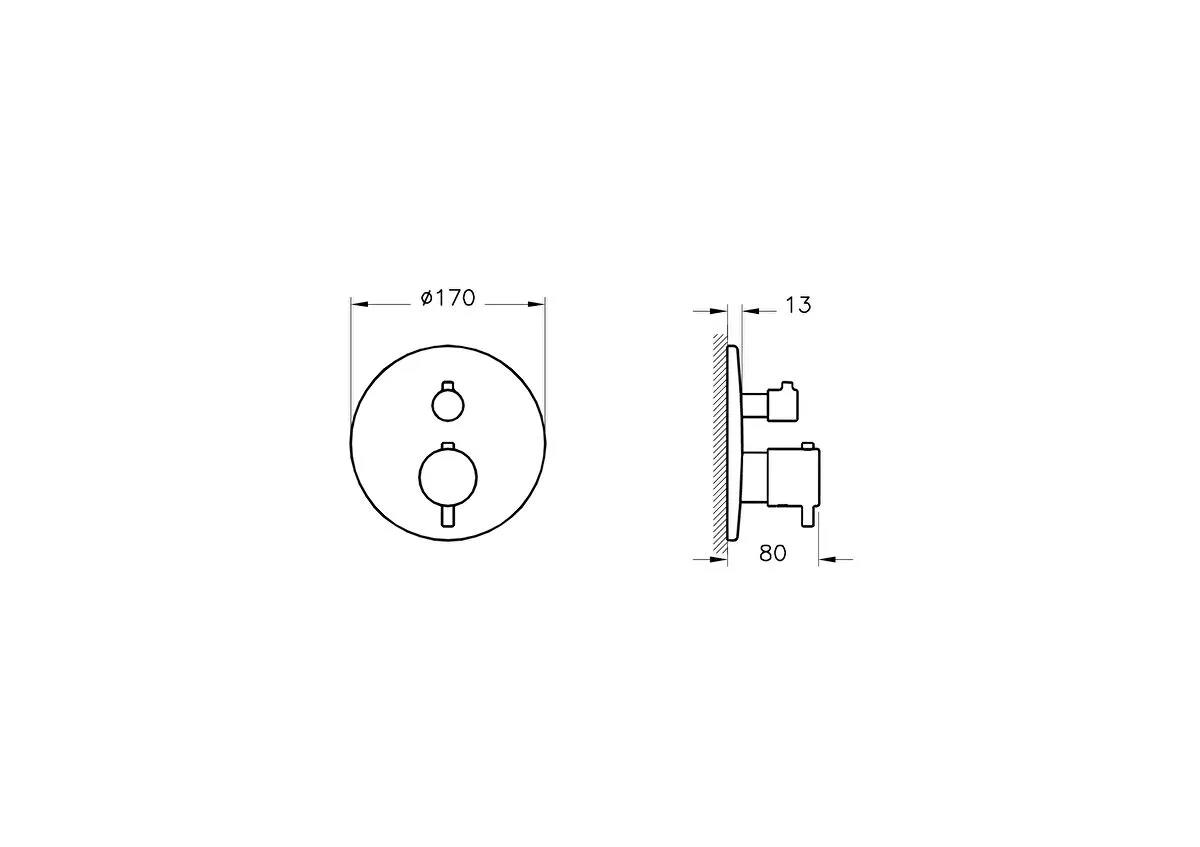 Vitra Banyo Bataryası,Termostatik, Ankastre, Origin (Sıva Üstü Grubu) A42671