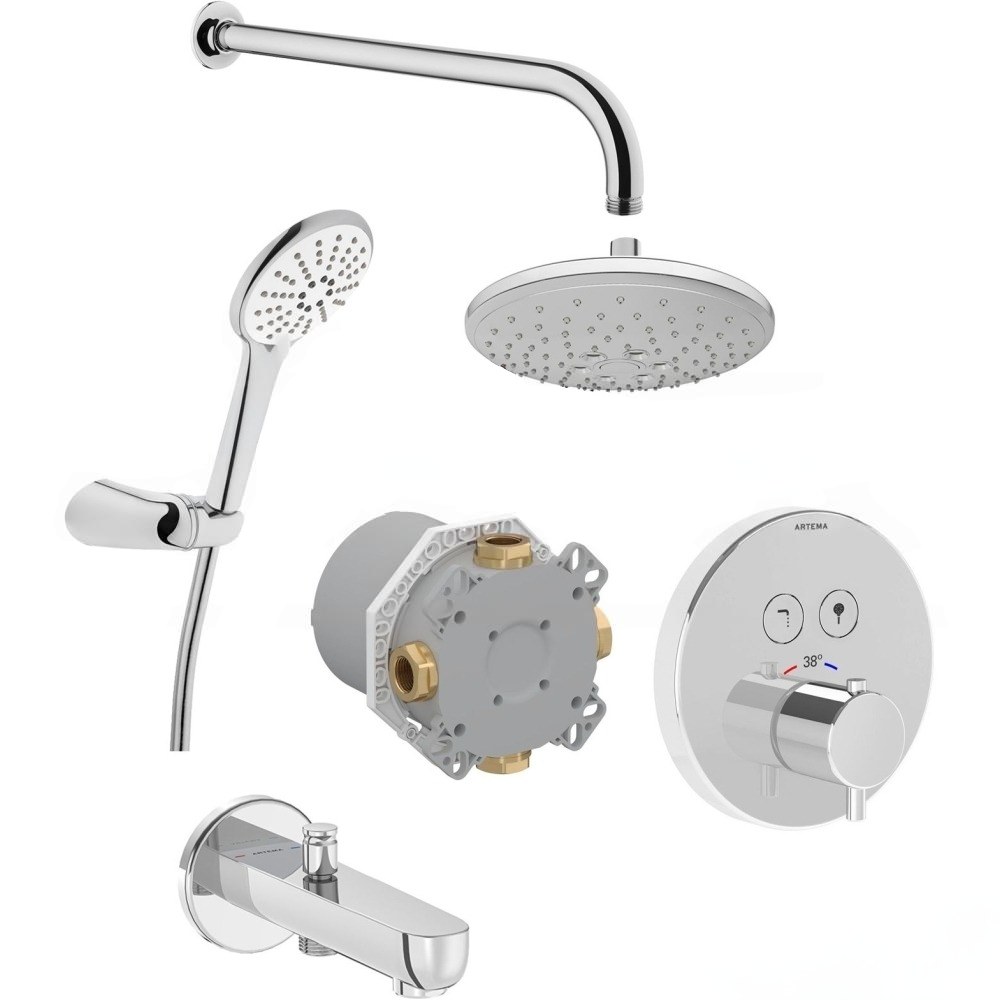Vitra Banyo Seti, Aquaheat Aquacontrol Round, Ankastre, Termostatik (Bliss 2F, Bliss 3F) A49293