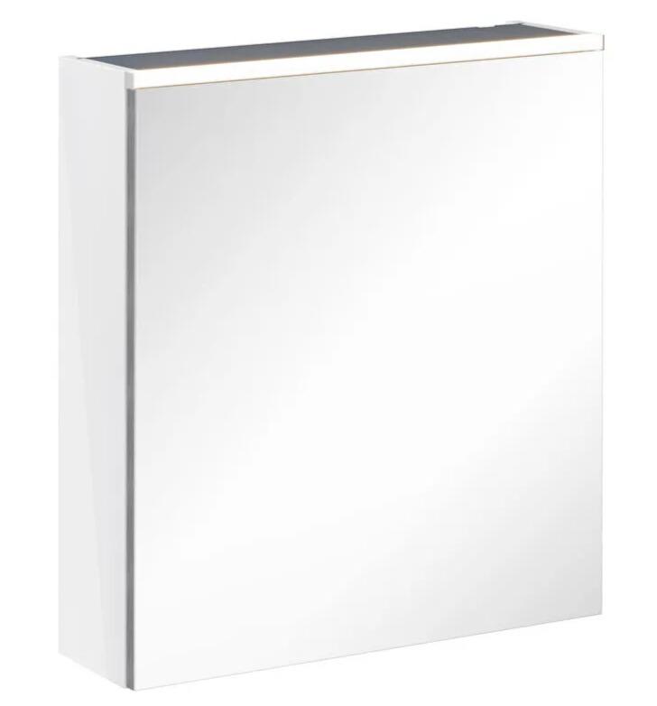 Vitra Core Dolaplı Üstten Aydınlatmalı Ayna (Sol), 60 cm, Parlak Beyaz, 67558 