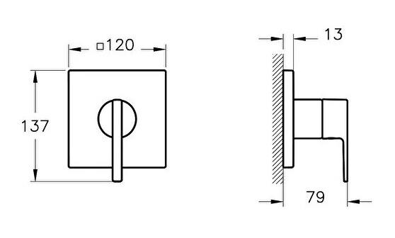 Vitra Duş Bataryası, Suit, Ankastre, Krom A42837