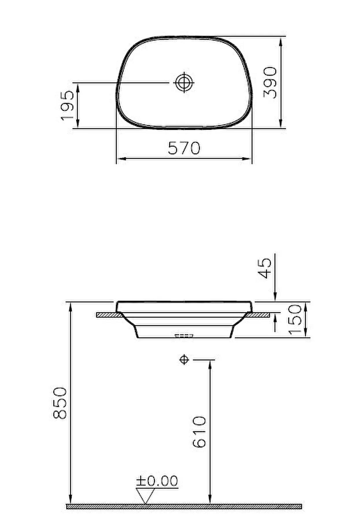Vitra Frame Tezgah Üstü TV Lavabo, 58 cm, Beyaz, 5653B403-0016  (sadece istanbul teslimat için uygundur )