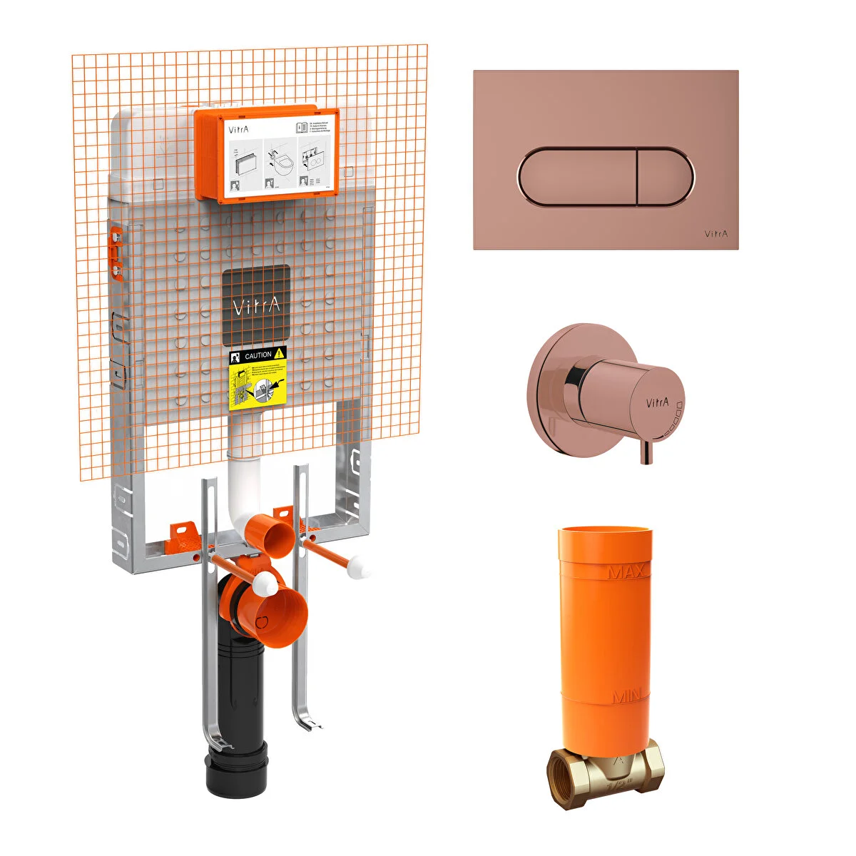 Vitra Gömme Rezervuar, Soft Bakır Panel, Stop Valf, 800-2025VitrA800-2025Gömme Rezervuar