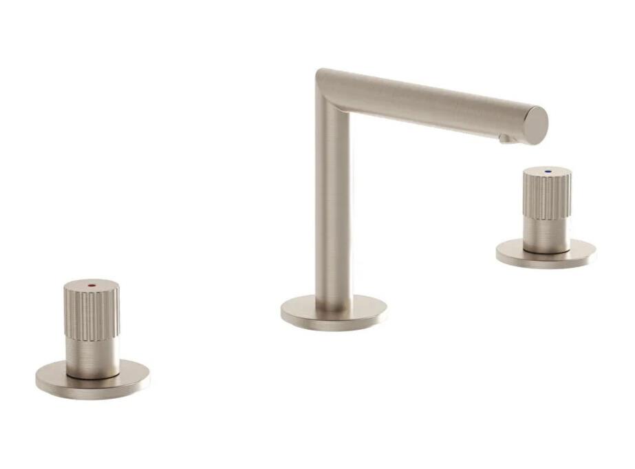 Vitra Lavabo Bataryası, Origin, Ankastre (3 Delikli Lavabolar İçin) Fırçalı Nikel, A4258334