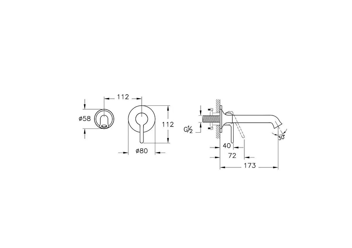 Vitra Lavabo Bataryası, Origin Classic, Ankastre (Sıva Üstü Grubu) A42889