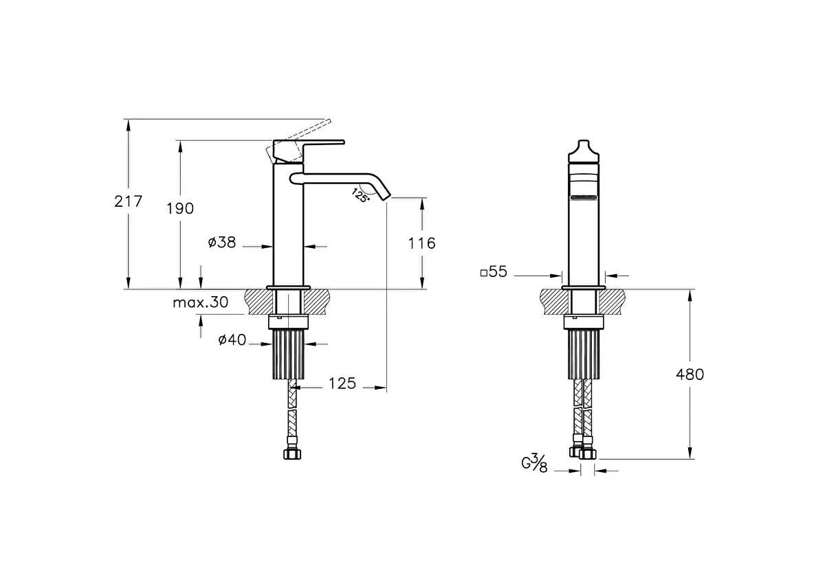 Vitra Lavabo Bataryası, Suit, Parlak Siyah, A4281639