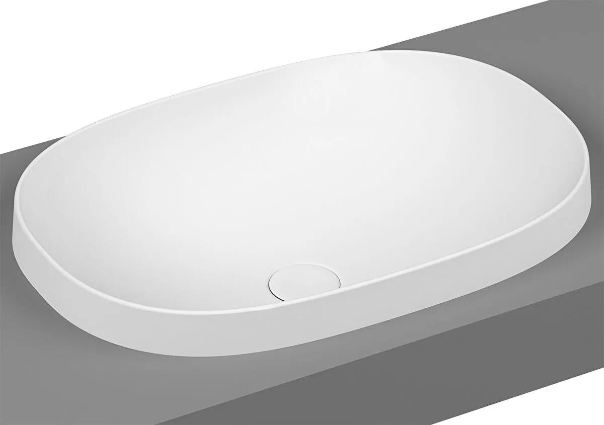 Vitra Lavabo, Frame, Tezgah Üstü, Oval, 56 cm, Mat Beyaz, 5652B401-0016