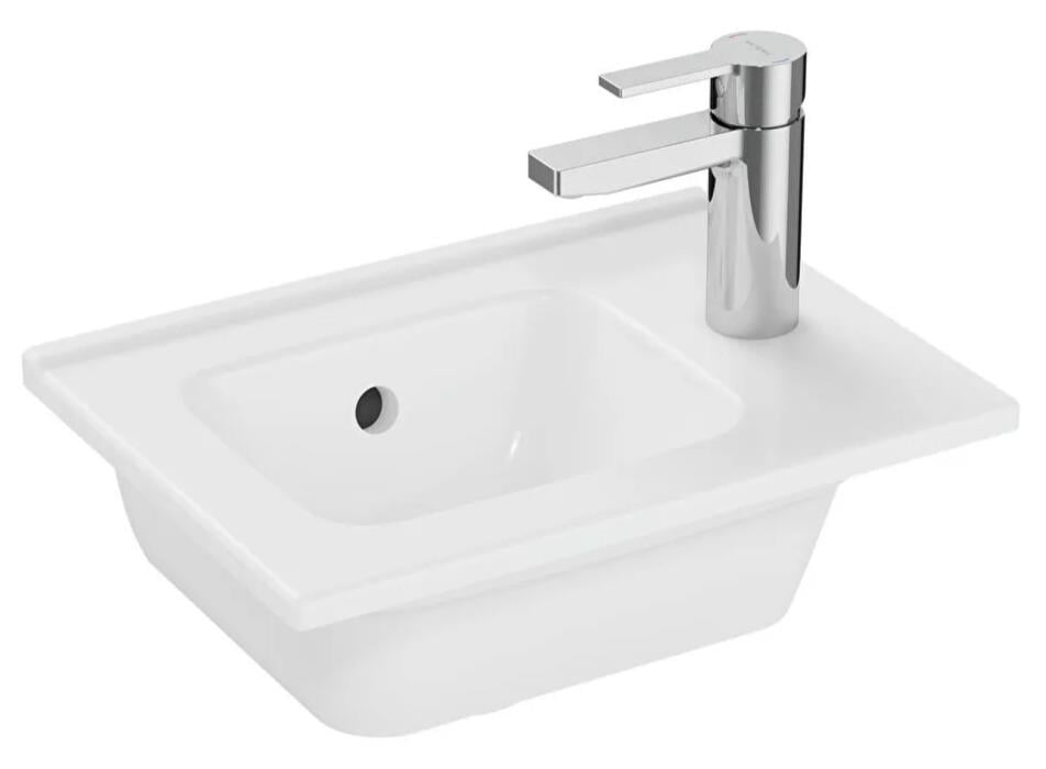 Vitra Lavabo, Mia, Etajerli, Sağdan, Armatür Delikli, 40 Cm, 7460L003-0029  (sadece istanbul teslimat için uygundur )