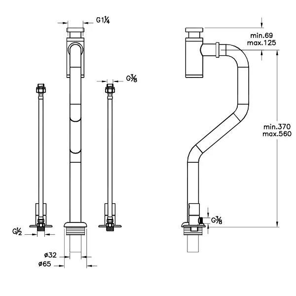 Vitra Lavabo Sifonu, Origin Monoblok, Bakır, A4515726