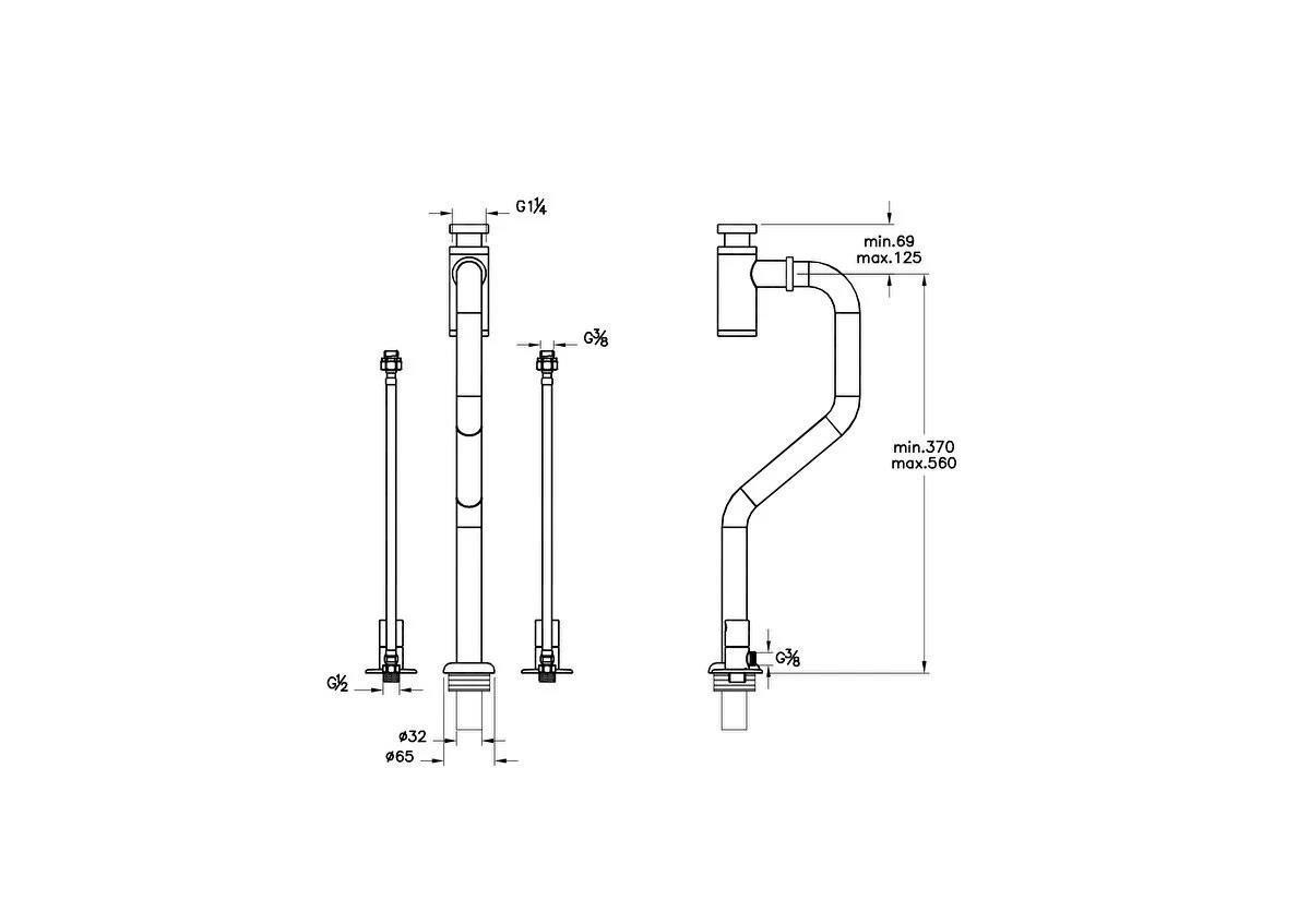Vitra Lavabo Sifonu, Origin Monoblok, Mat Siyah, A4515736