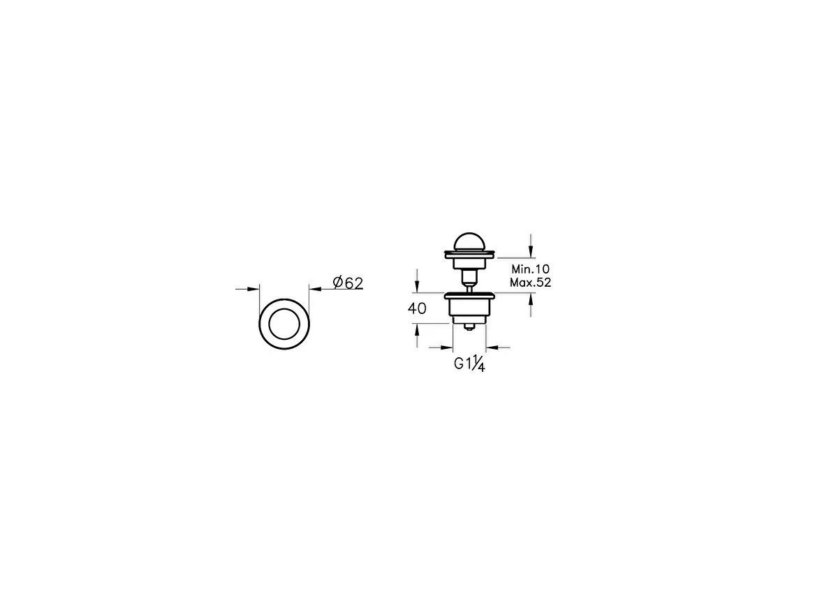 Vitra Lavabo Süzgeci, Liquid, Yuvarlak (Universal-Basmalı Aç-Kapa) A45170