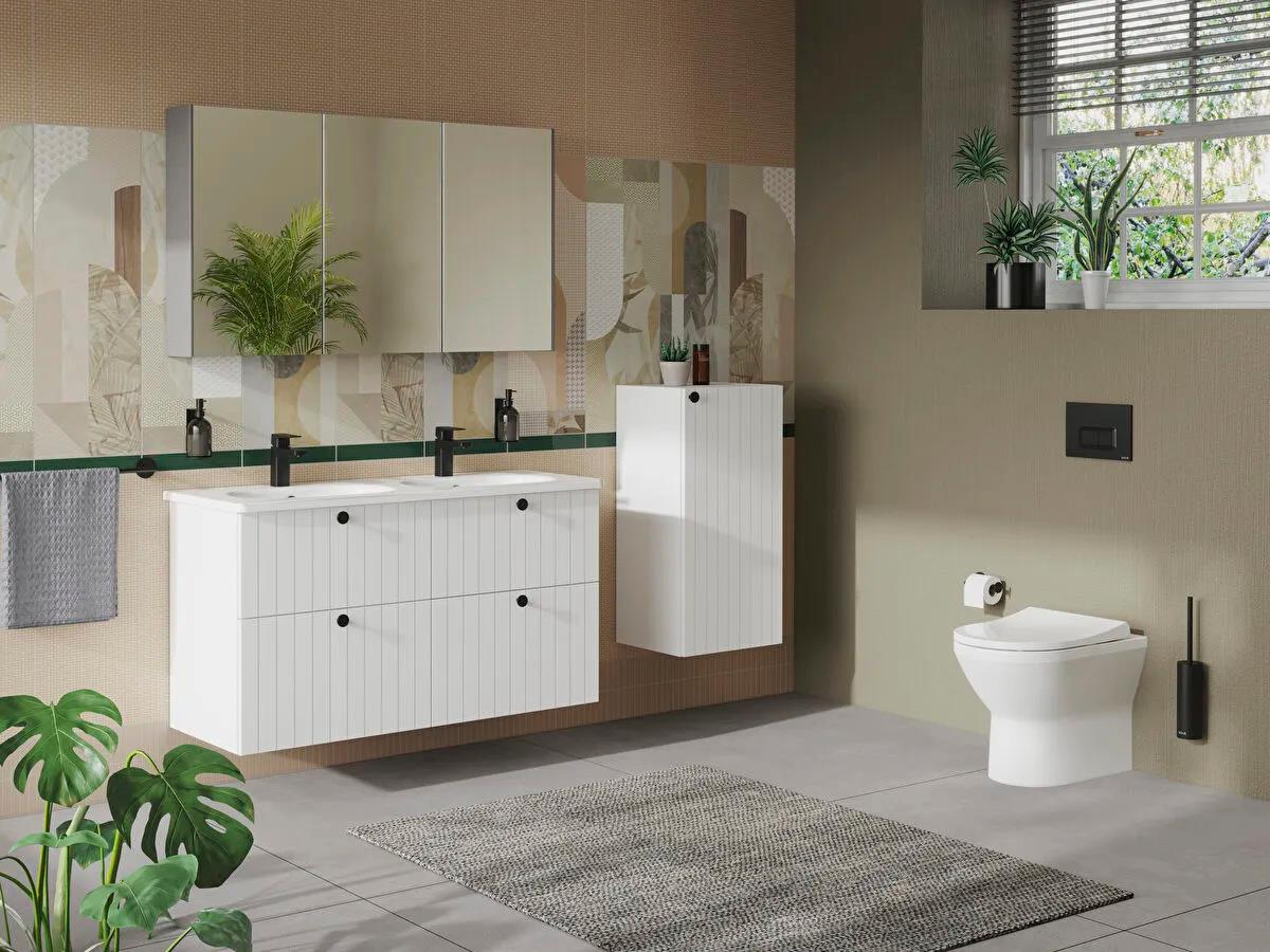 Vitra Lavabo, Zentrum, Orta Armatür Delikli, Etajerli, 60x46 cm, 7791B003-0001