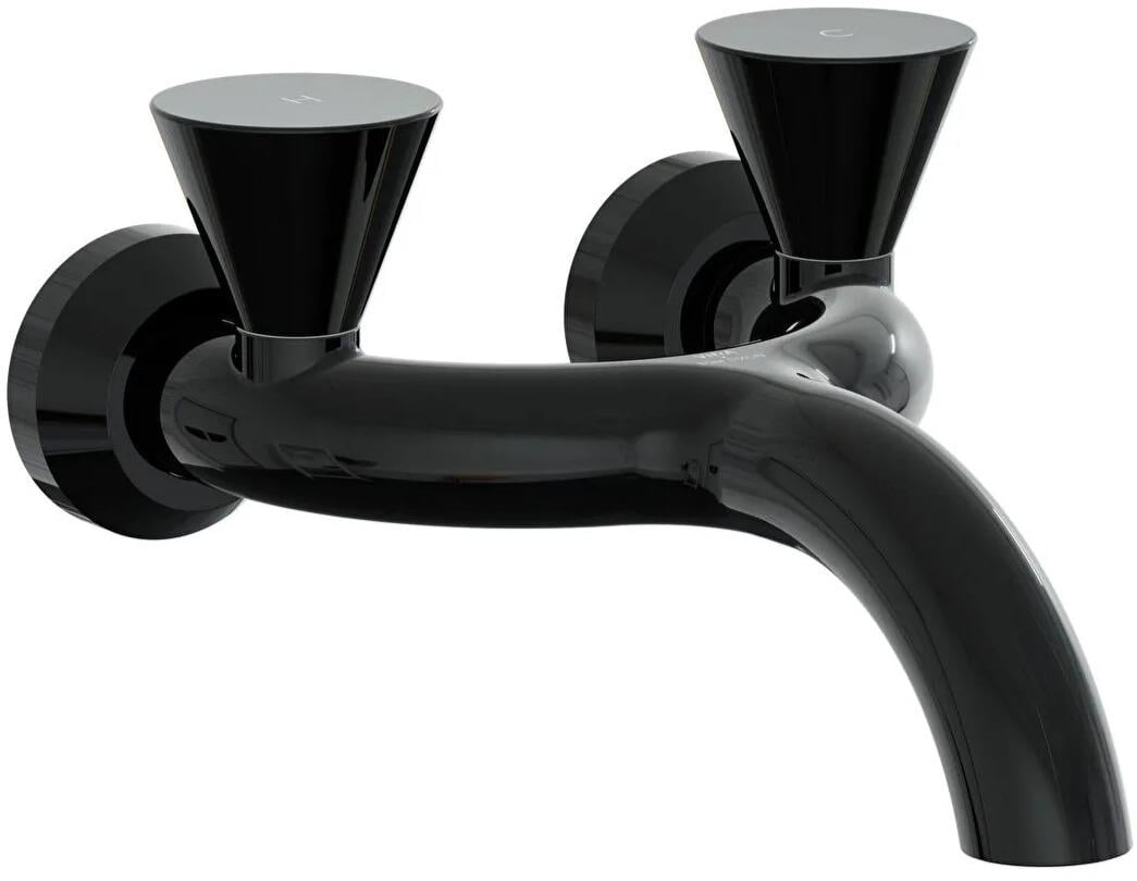 Vitra Liquid Duvardan Lavabo Bataryası, Parlak Siyah, A4274839 