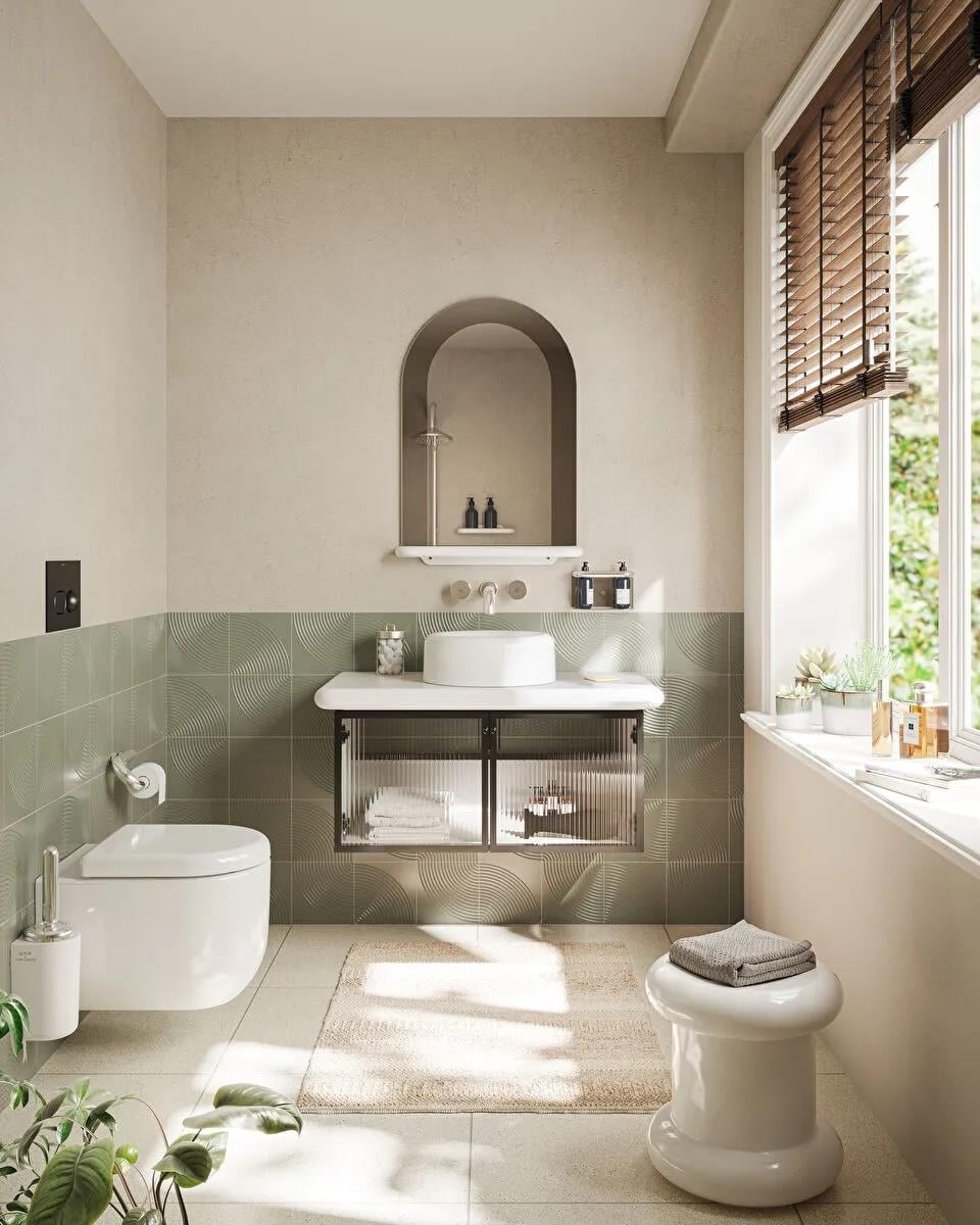 Vitra Liquid Seramik Tezgah, 100 cm, Beyaz (Lavabo Delikli-Armatür Deliksiz), 7310B403-1828  (sadece istanbul teslimat için uygundur )