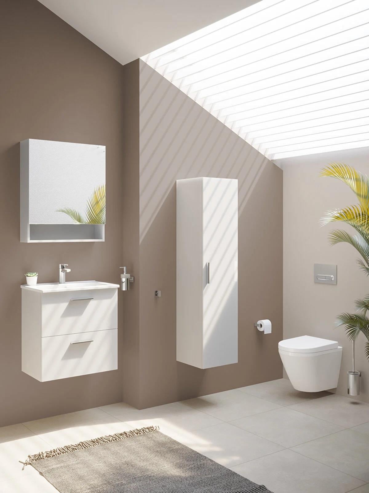Vitra Mia Banyo Boy Dolabı, Parlak Beyaz 66166
