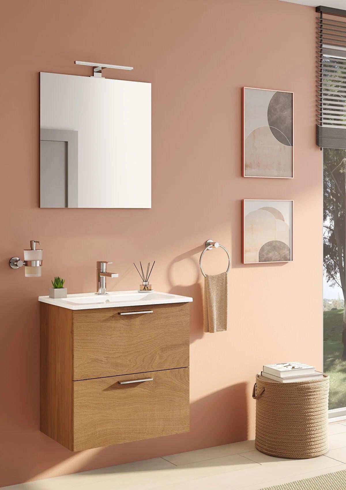 Vitra Mia Banyo Dolabı Seti 60Cm,Çekmeceli Altın Meşe 67092