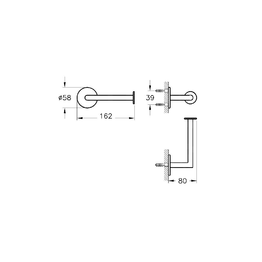 Vitra Origin Tuvalet Kağıtlığı (Kapaksız), Fırçalı Nikel A4488734