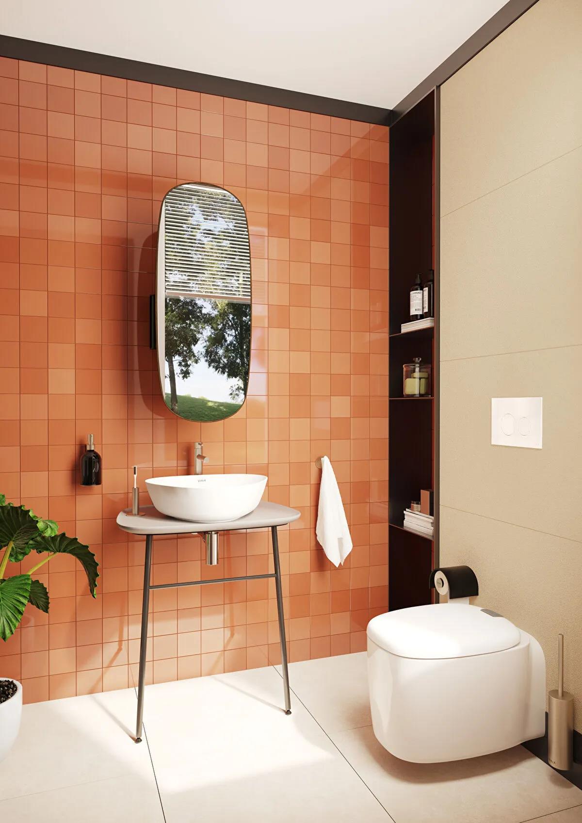 Vitra Plural Üçgen Alçak Çanak Lavabo, 47 cm, Mat Beyaz, 7812B401-0016