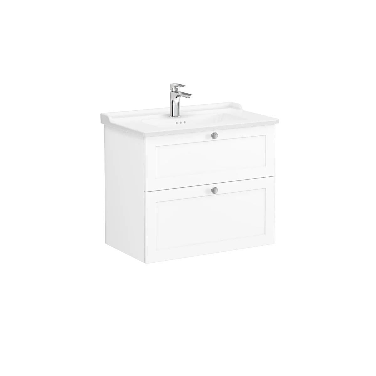 Vitra Root Classic Çift Çekmeceli Lavabo Dolabı 80 Cm Mat Beyaz (Klasik Lavabo Dahil) 68869