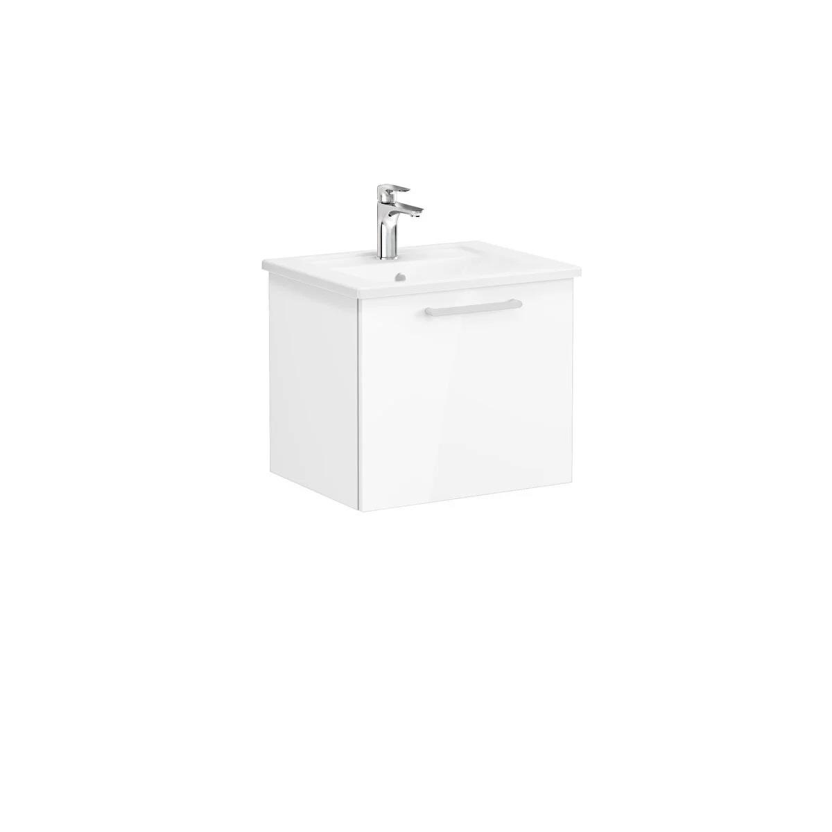 Vitra Root Flat Tek Çekmeceli Lavabo Dolabı 60 Cm Parlak Beyaz (Köşeli Lavabo Dahil) 66414