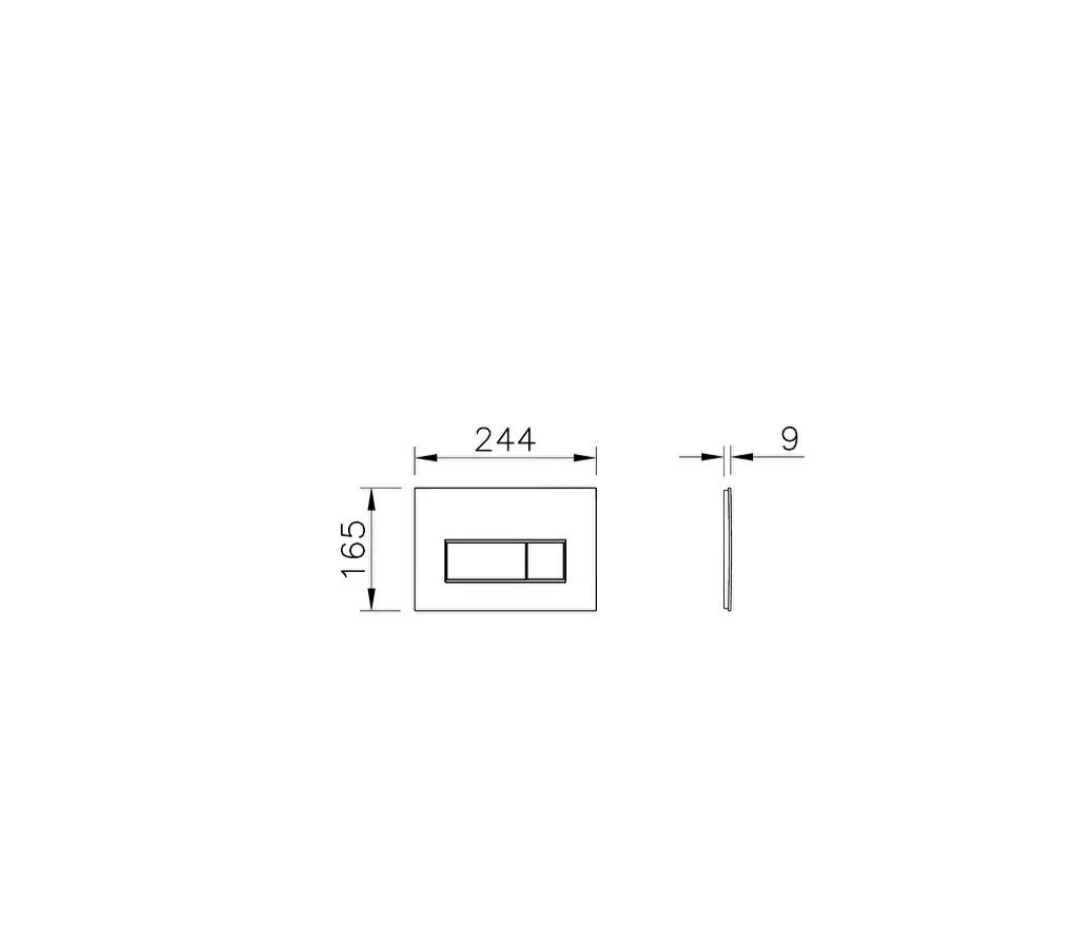 Vitra Root Square Kumanda Paneli, Parlak Siyah 740-2350