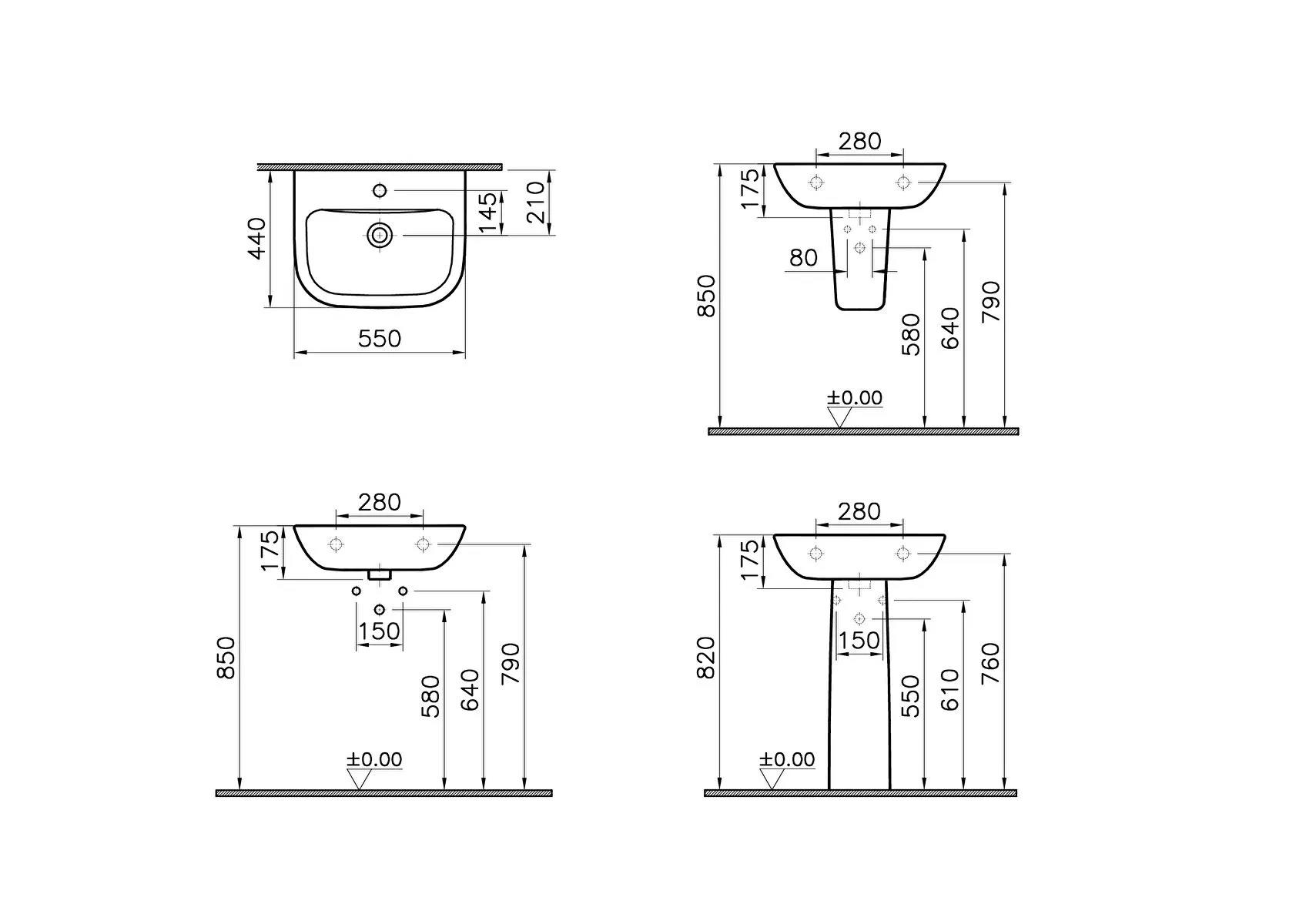 Vitra S20 Lavabo 55 cm 5502L003-0001  (sadece istanbul teslimat için uygundur )