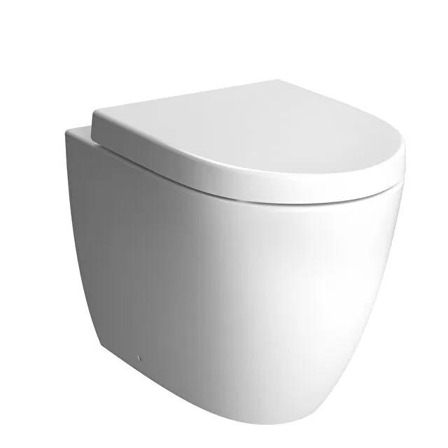 Vitra Sento Rim-ex Kanalsız Duvara Tam Dayalı Yerden Tek Klozet, 54 cm, Entegre Ara Musluklu, 7985B003-0075