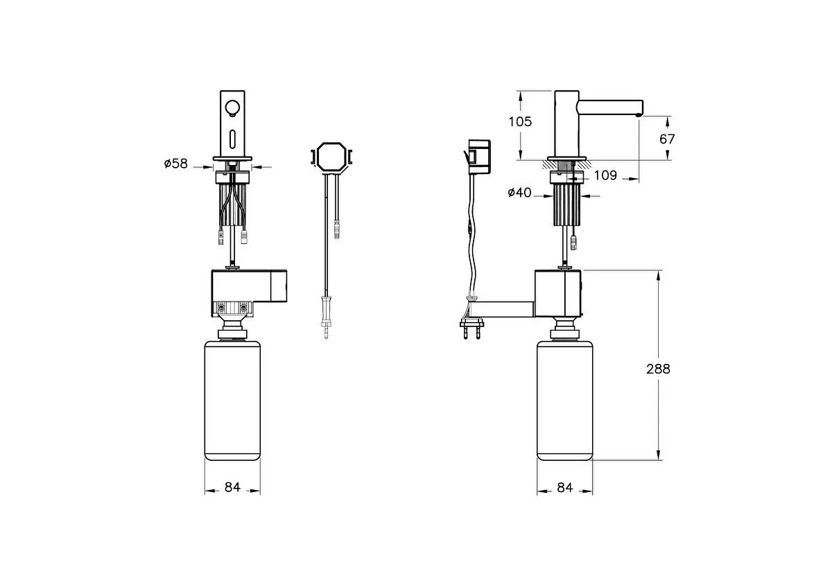 Vitra Sıvı Sabunluk, Origin, Kısa Fotoselli, Pilli, Kısa, A44758