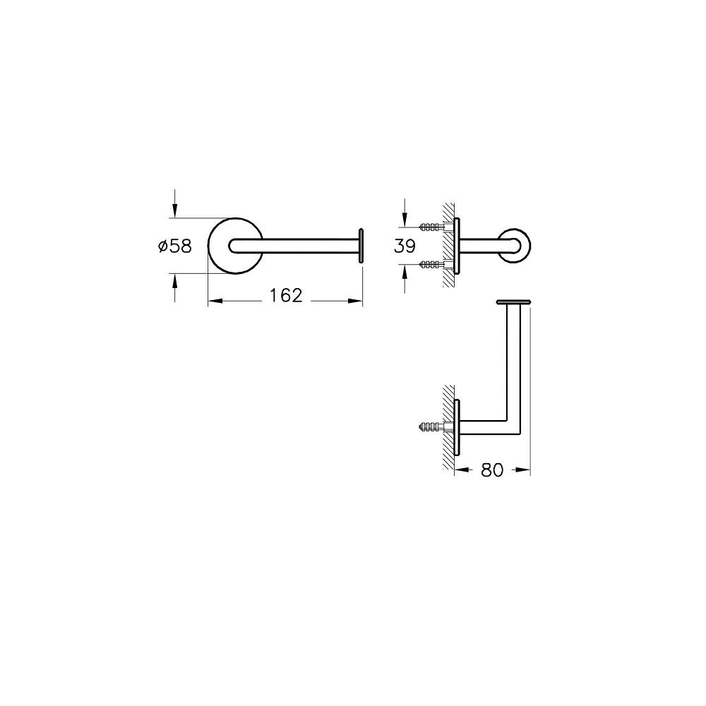 Vitra Tuvalet Kağıtlığı, Origin, Kapaksız, Mat Siyah, A4488736