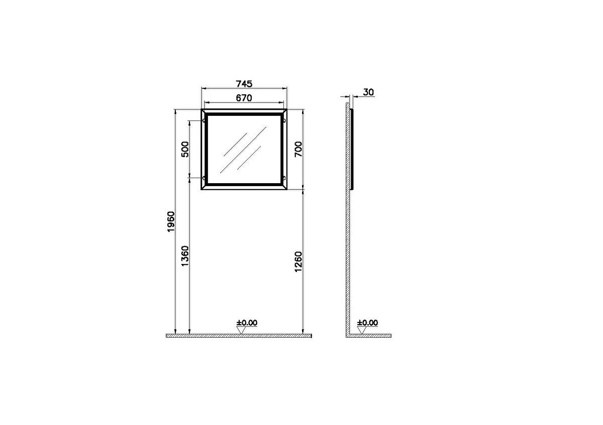Vitra Valarte Ayna, 80 Cm, Mat Gri 62217