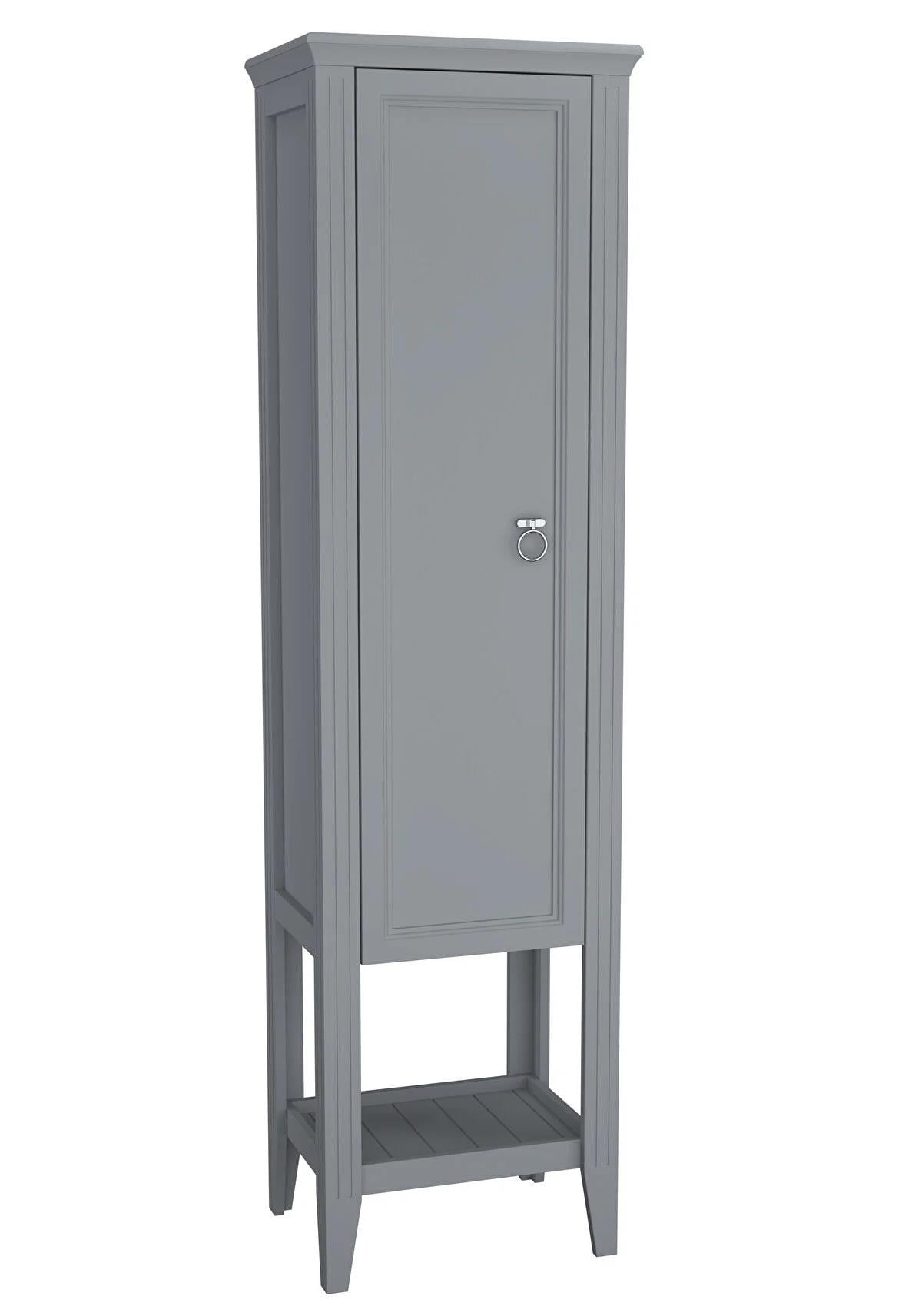 Vitra Valarte Boy Dolabı Krom Kulplu, 55 cm, Mat Gri (Sol) 62241