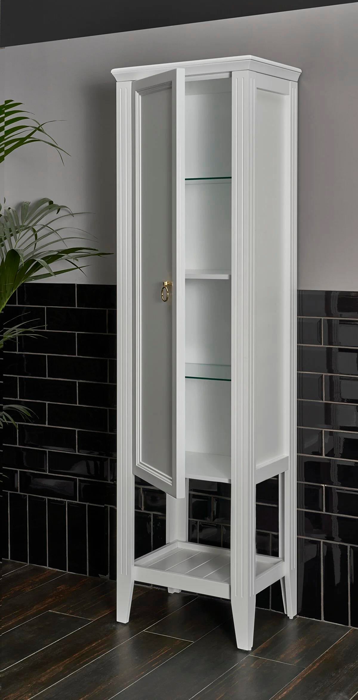 Vitra Valarte Boy Dolabı Krom Kulplu, 55 cm, Mat Beyaz (Sağ) 62243
