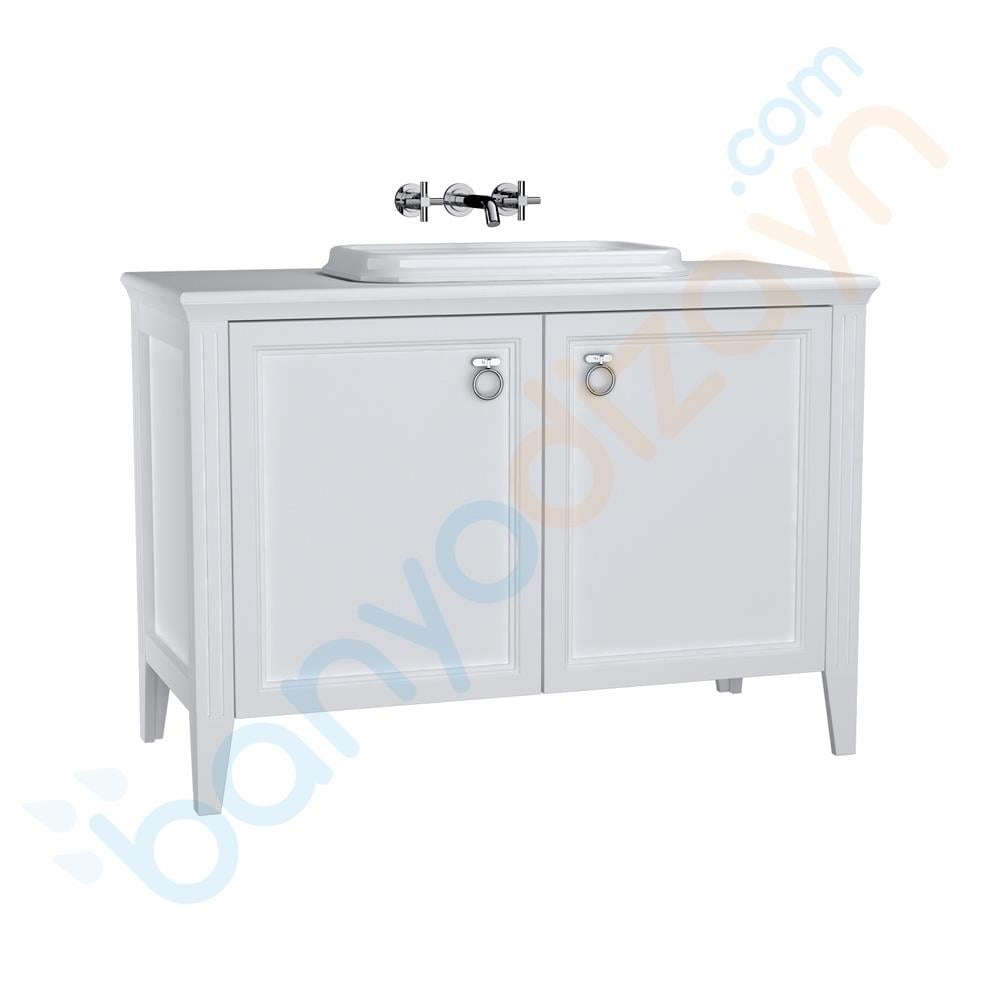 Vitra Valarte Kapaklı Tezgah Üstü Lavabo Dolabı, 120 cm, Mat Beyaz (Lavabo Dahil-Krom Kulplu), 62174 VitrA62174Lavabo Dolabı