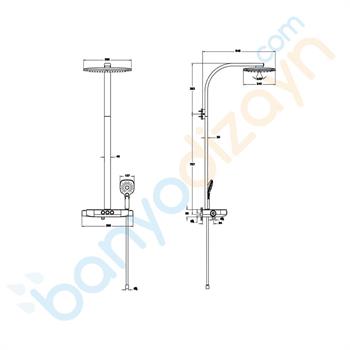  Artema Aquacontrol Charm 360 3F Duş Kolonu ve Termostatik Duş Bataryası Sistemi  A47204