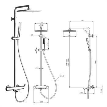 Teska Mix, Galaxy, Üç Yönlü, Kare, Krom, DK3301C