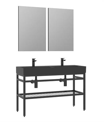 Orka Capetown 120 cm Siyah Banyo Dolabı Alt Modül ve Lavabo