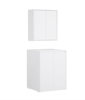 Orka Sedir 70 cm Mat Beyaz Çamaşır Dolabı Takımı