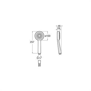 Roca El Duşu, Stella, 100/3F, Mat Siyah, A5B1B03NB0