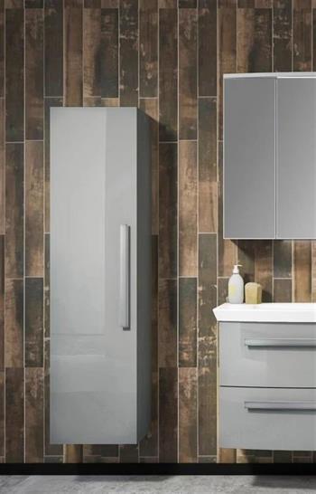 Orka Urla 40 cm Parlak Gri Banyo Boy Çamaşır Dolabı