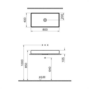 Vitra Lavabo, Memoria, Çanak, 80 cm, M58000001000