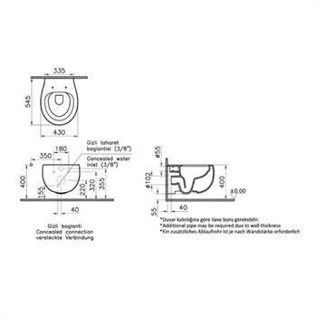 VitrA Asma Klozet Memoria Rim-Ex Kanalsız, Mat Siyah, 5885B483-0559